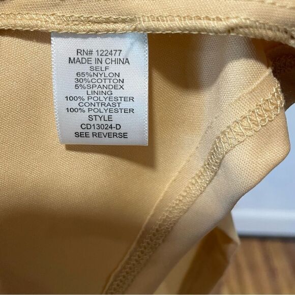 Revolve NSR Puff Sleeve Nude Tan White Cream Floral Lace Dress - Picture 10 of 10